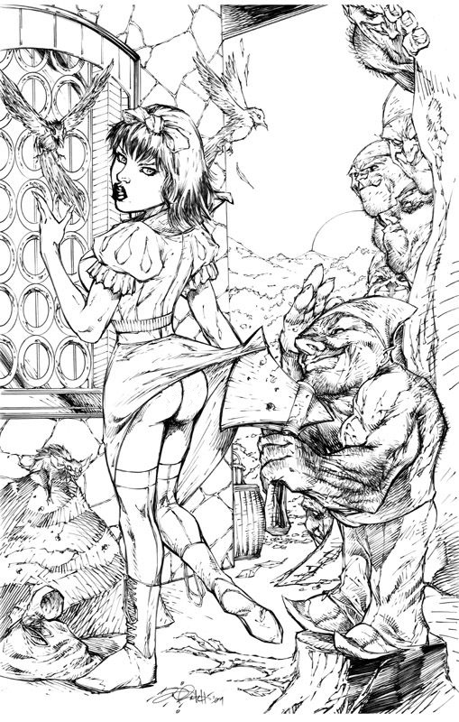 artist_request fairy_tales grimms'_fairy_tales monochrome snow_white_(fairy_tales) snow_white_(grimm) upskirt