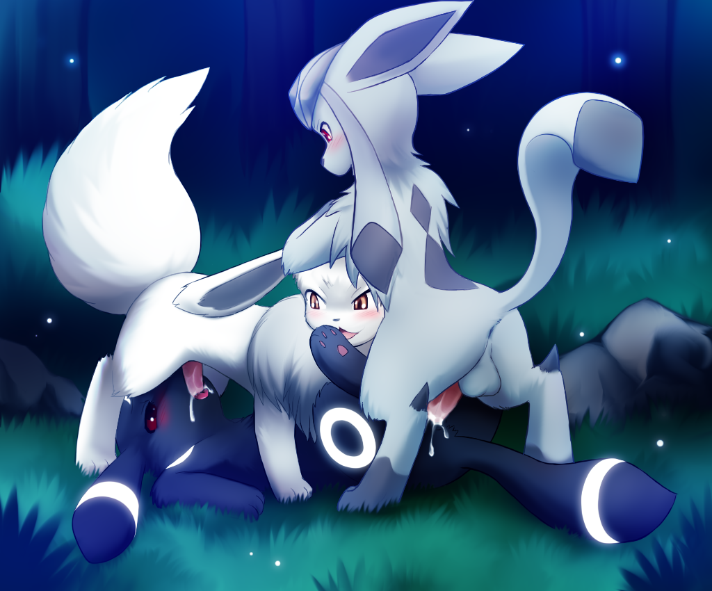 absoleon anal anal_sex balls blush cum cum_in_ass cum_in_mouth cum_inside darkmirage eevee eeveelution fur furry_ears furry_tail gay glaceon male male_glaceon male_only nintendo oral_sex penetration penis pokemon pokemon_(species) sasha sex sno tail threesome trio umbreon video_games xirroq