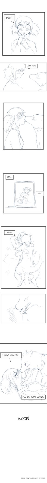 bestiality black_and_white canine comic_page english_text female feral_on_female feral_on_human hugging in_bed kissing licking_mouth nika_(artist) pencil_sketch pet phone sakura_and_max tears_in_eyes twintails zoophilia