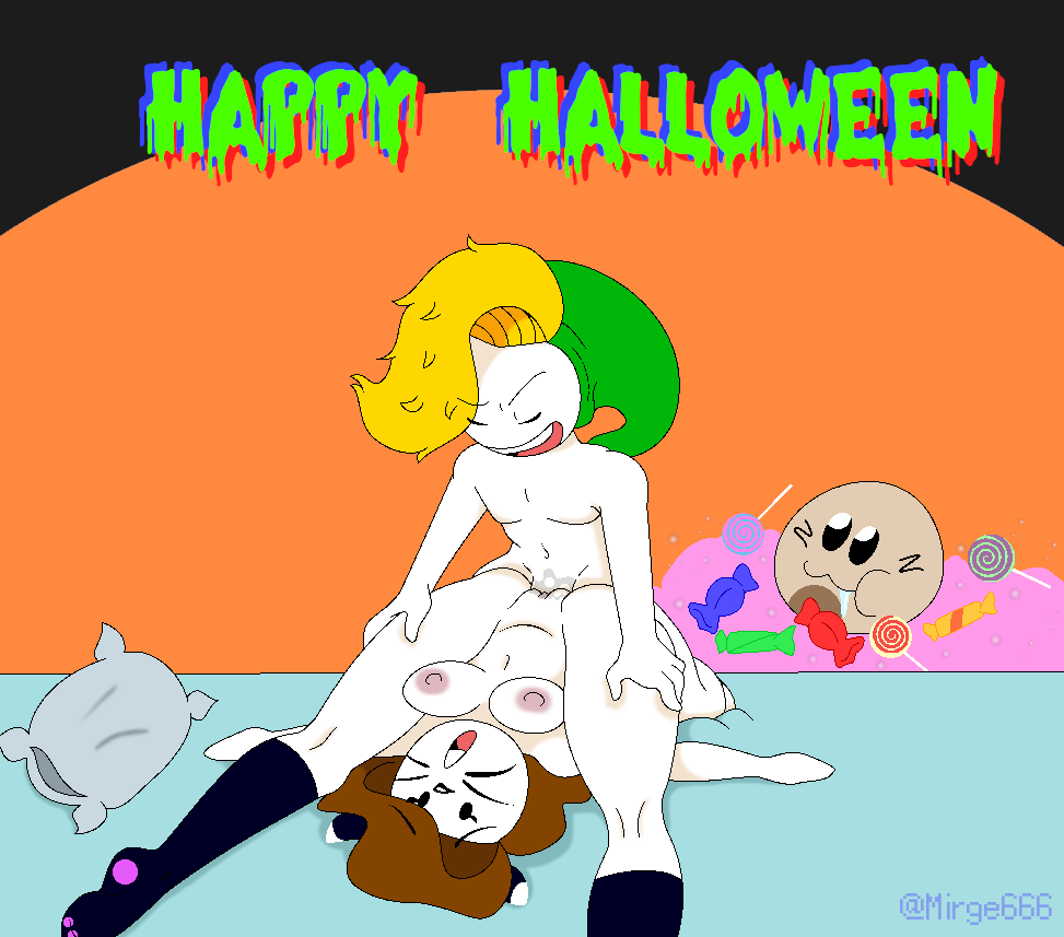 1boy 1girls 1ham 2020s 2023 :3 artist_signature bed blonde_hair boots breasts brown_hair bryson_(haminations) candy cat_ears cat_nose closed_eyes commission cute drooling female first_porn_of_character halloween ham_(species) haminations heterosexual link_(cosplay) male male/female mirge666 mob_face naked naked_female naked_male nintendo nude nude_female nude_male orange_background pillow pussy pussy_juice rgb_text sariah_(haminations) straight tagme the_legend_of_zelda vaginal_penetration wet_penis wet_pussy white_body white_skin youtube youtuber