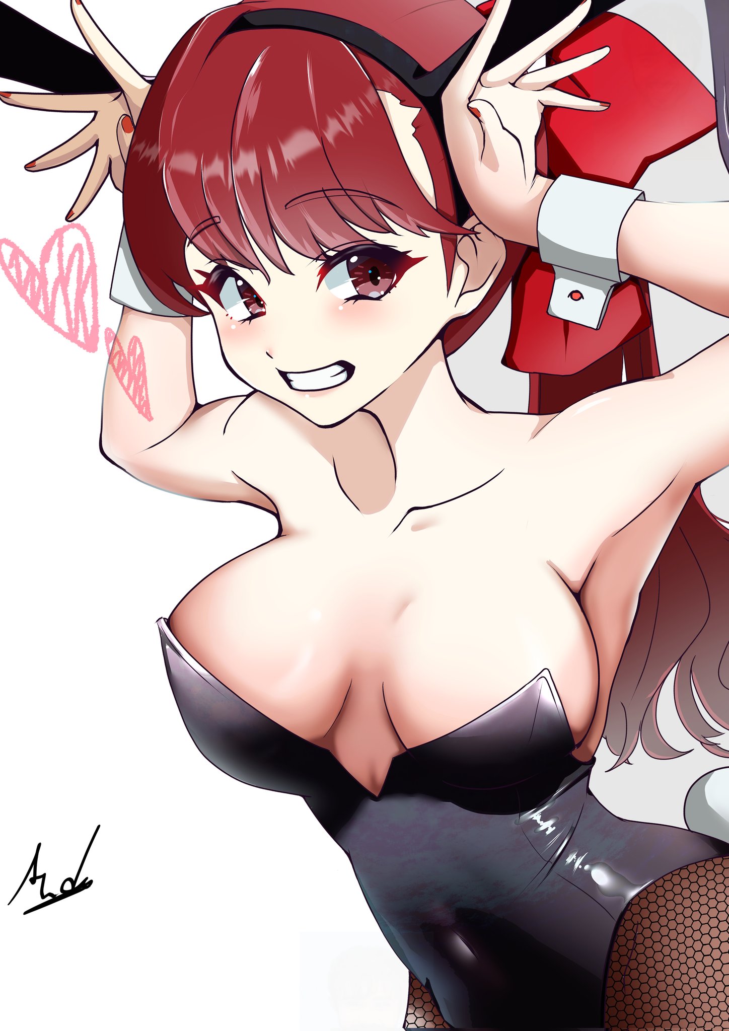 atlus, breasts, female, female only, kasumi yoshizawa, persona, persona 5, persona 5 royal, red eyes, red hair, solo, sumire yoshizawa, takeminaieeru