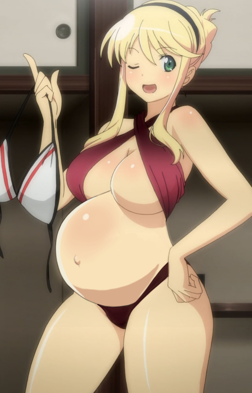 anime, edit, katsuragi (senran kagura), pregnant, senran kagura, third-party edit