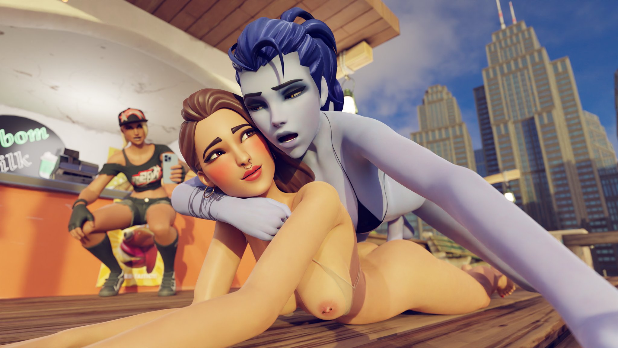 3d, anal, ass, breasts, brite bomber, cock, crossover, female, filming, fortnite, futa on female, futanari, intersex, naked, nude, overwatch, overwatch 2, penis, ruby (fortnite), widowmaker