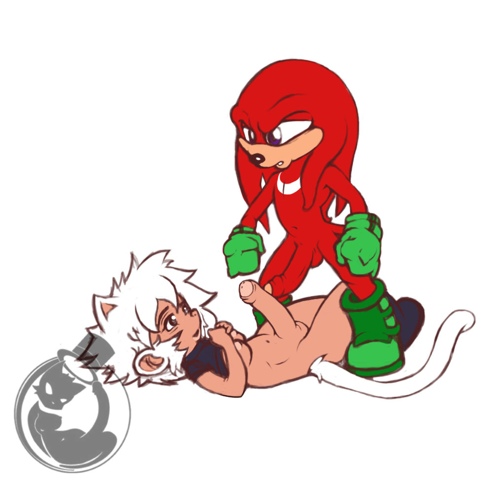 1boy 1futa anthro boots bottomless breasts clothes color echidna fur furry futa_with_male futanari gloves intersex interspecies knuckles_the_echidna male neokat nude penis sonic_(series) tagme testicles