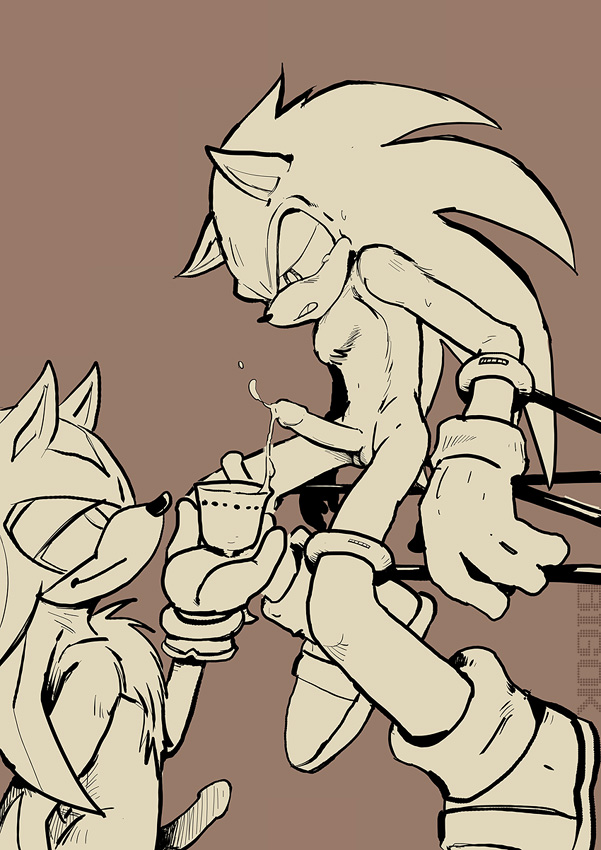 2boys anthro bigok cum fur furry furry_only gay hedgehog male male_only monochrome multiple_males shadow_the_hedgehog sonic_(series) sonic_the_hedgehog tagme yaoi