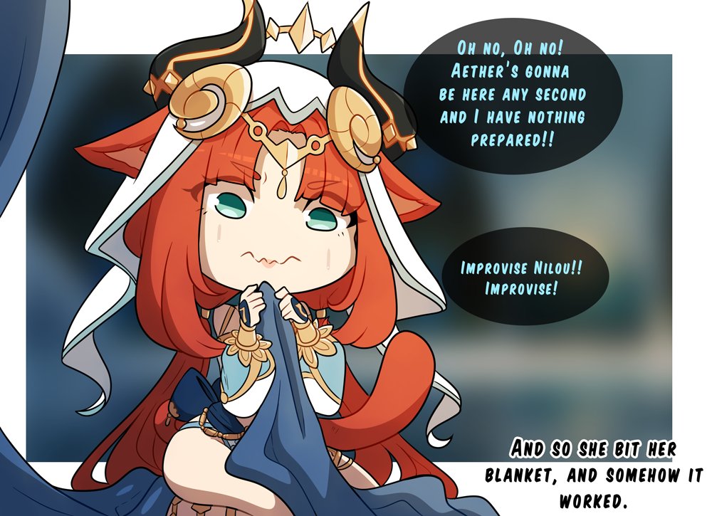 aether (genshin impact), cat girl, catgirl, english text, female, genshin impact, kinkymation, nilou (genshin impact), text