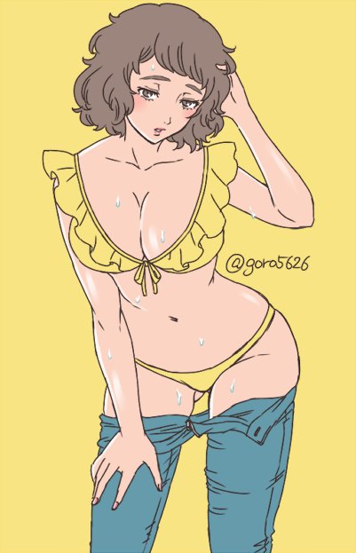 alternate costume, atlus, breasts, female, female only, goro5626, persona, persona 5, sadayo kawakami, solo, swimsuit