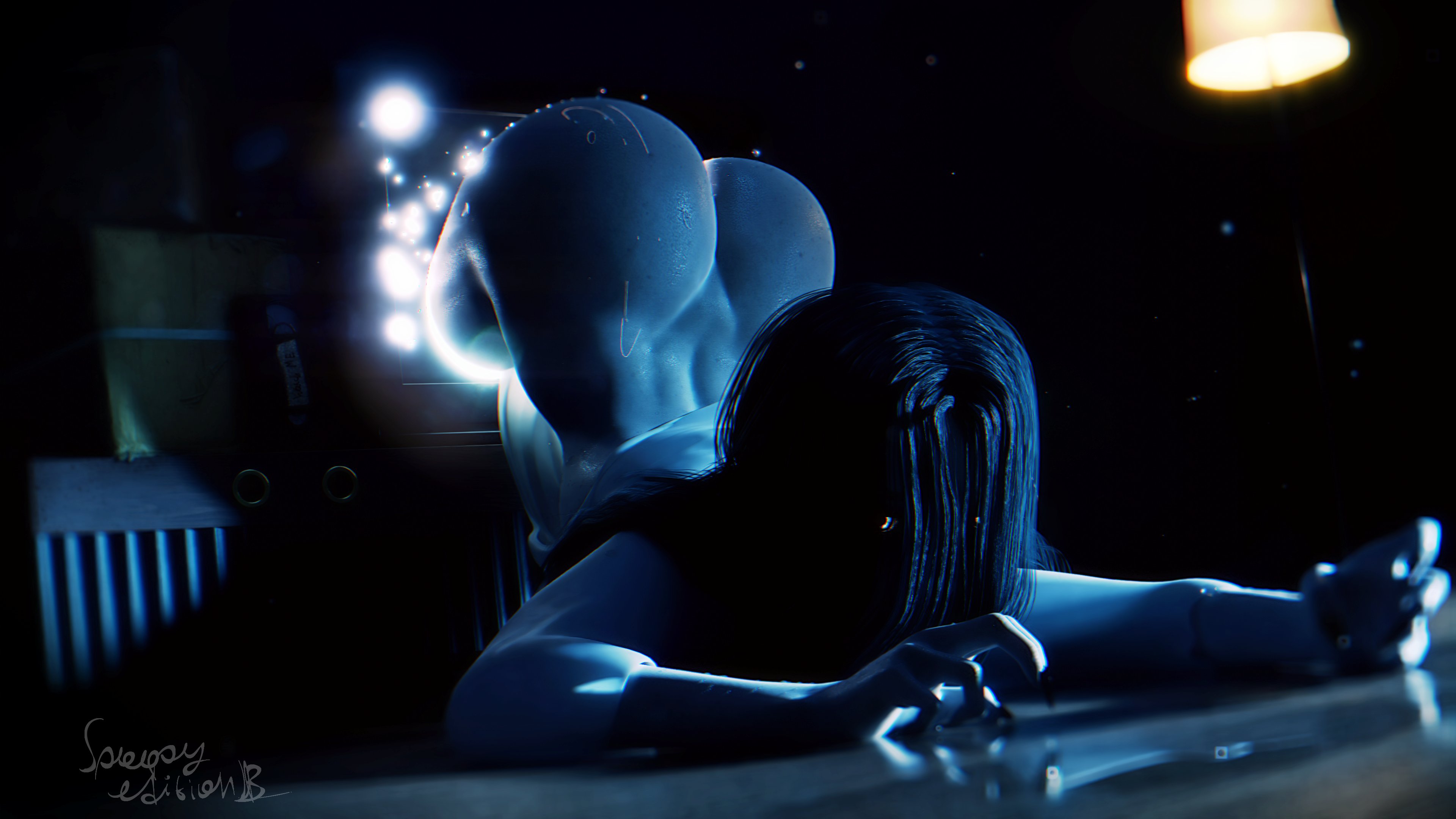 3d, ass, athletic, athletic female, black hair, bottomless, bubble ass, bubble butt, dress, dress lift, female, female focus, female only, ghost, ghost girl, hair over eyes, hourglass figure, jenny breaker, long hair, pinup, pinup pose, solo, tagme, television, television screen, the ring, tv, tv screen, wet, wet body, wet skin, wide hips, yamamura sadako, yellow eyes