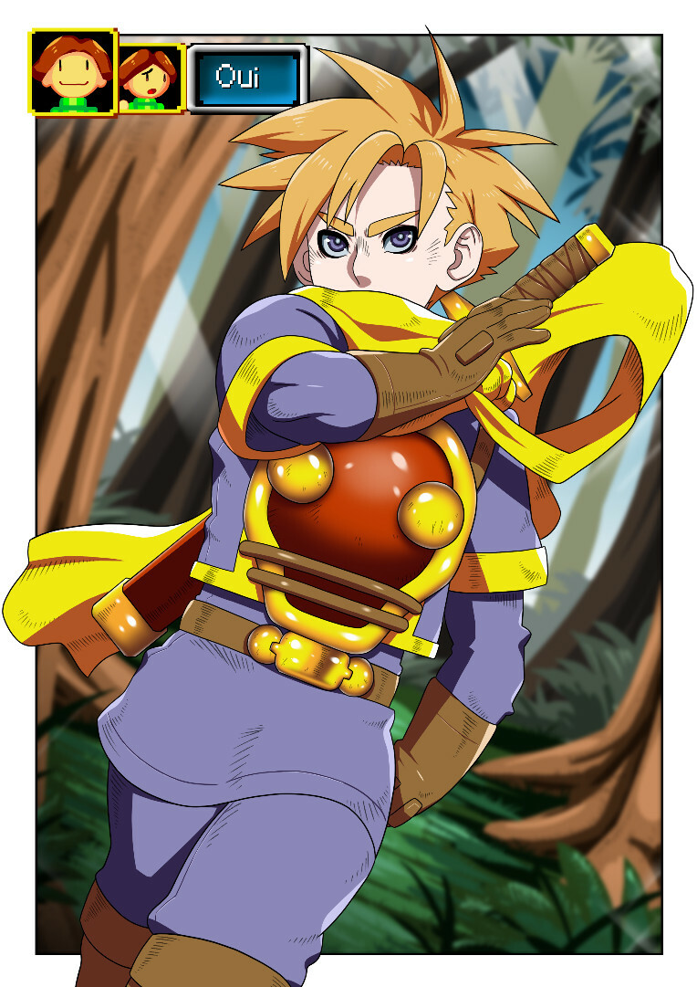 blonde_hair camelot clothing comic dragoonrekka french_text golden_sun isaac_(golden_sun) purple_eyes serious tagme text uncensored