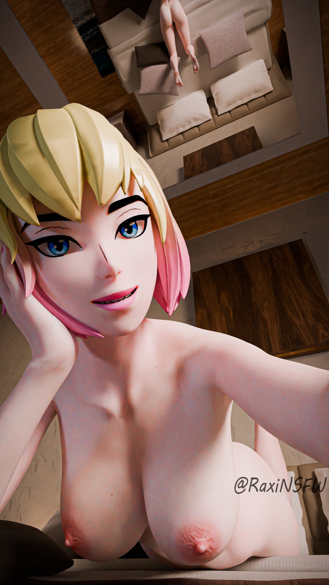 ass big_breasts feet feet_together feet_up fortnite gwenpool gwenpool_(fortnite) marvel marvel_comics raxinsfw