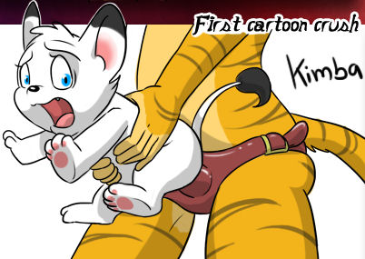 anal anal_sex anthro cub fur furry kimba kimba_the_white_lion lion pegging strap-on tagme white_fur young