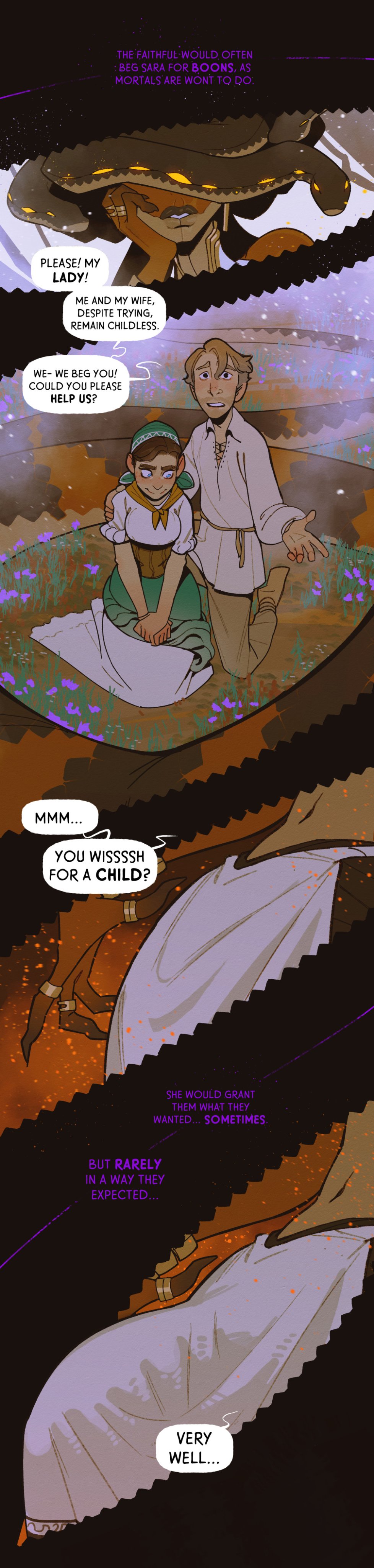 bulge, cheating, comic page, cucked by futa, cuckold, demon, dialogue, dickgirl, female, futanari, human, incase, intersex, interspecies, lamia, loincloth, male, married couple, monster, monster girl, naga, netorare, ntr, scalie, size difference, snake