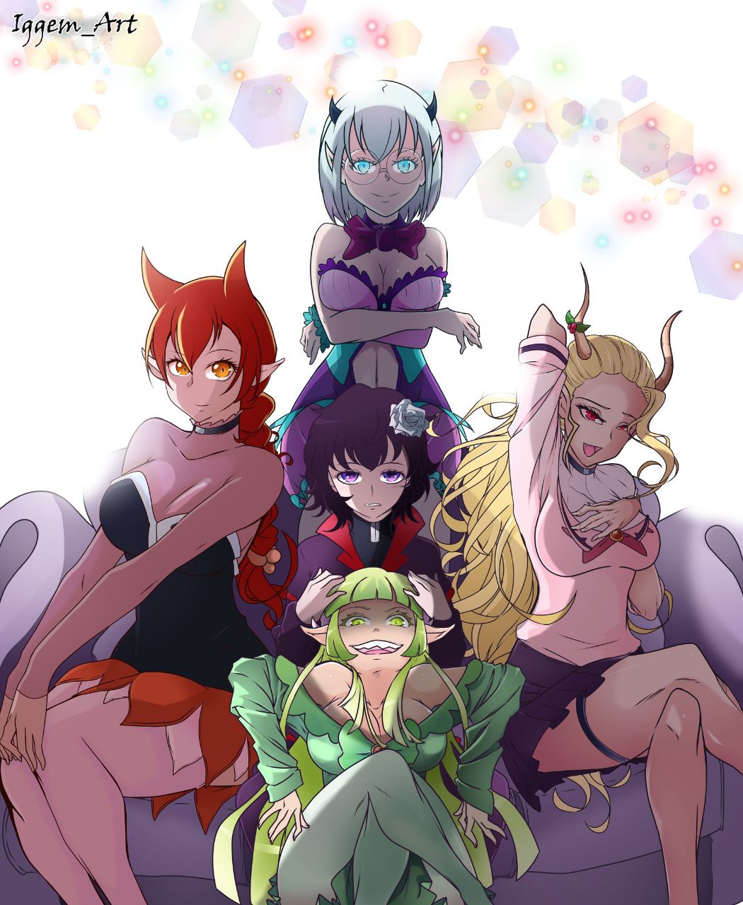 5girls 
iggem ameri_azazel ampsey_nafra clara_valac crocell_kerori elizabetta_ix harem mairimashita!_iruma-kun multiple_girls nafra only_female valac_clara welcome_to_demon_school!_iruma-kun