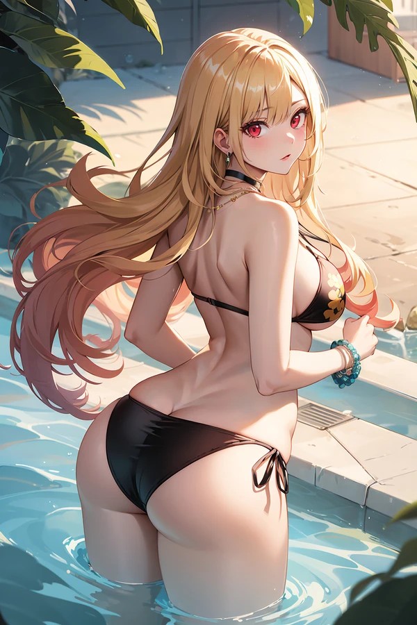 ai generated, ass, breasts, female, female only, kitagawa marin, nai diffusion, sideboob, solo, sono bisque doll wa koi wo suru, stable diffusion, tagme