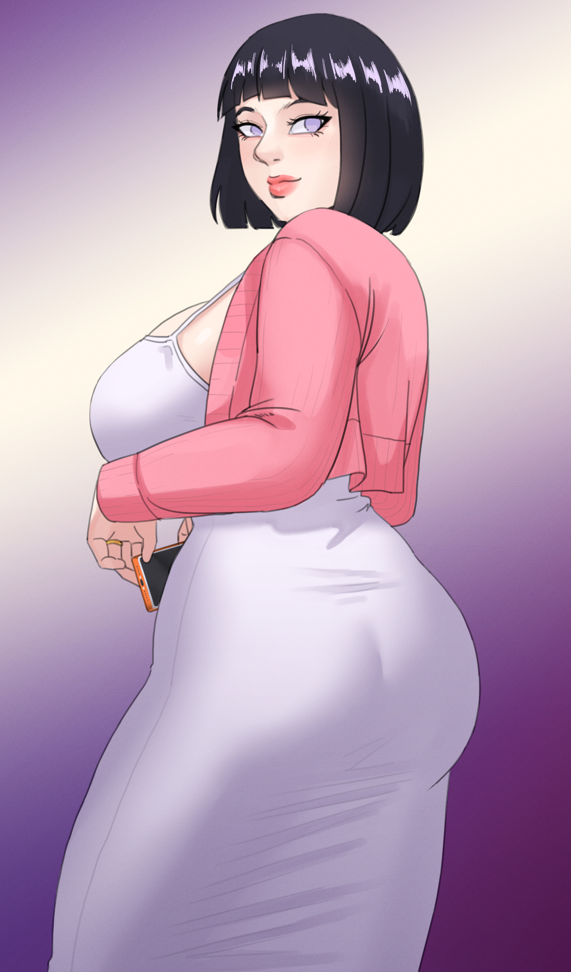 1girls, ass, big breasts, boruto: naruto next generations, breasts, clothing, dress, female, female only, hyuuga hinata, melonsausage, naruto, naruto (series), tagme, uzumaki hinata