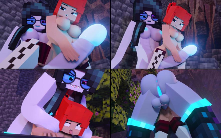 1futa 1girls 3d ahe_gao bedroom black_hair breasts caithlyn_(morirosemc) cave from_behind futa_on_female futanari giant_futanari glasses glowing_nipples glowing_penis glowing_pussy glowing_tongue huge_cock human humanoid mine-imator minecraft mori_rose_(morirosemc) morirosemc multicolored_eyes nude_female nude_futanari outside red_hair screenshot stockings tagme tongue_out vaginal_penetration vampire_fangs vampire_girl wet_pussy