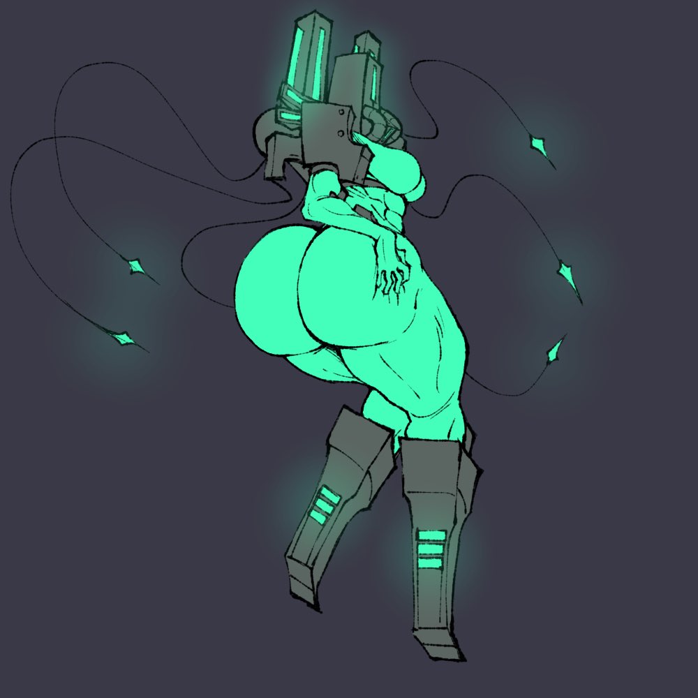 1girls 2023 abs armor ass ass big_ass big_butt breasts female female_only green_body green_butt headgear helmet holding_butt humanoid lavender_lily machine mindflayer_(ultrakill) robot robot_humanoid simple_background solo thick_thighs ultrakill