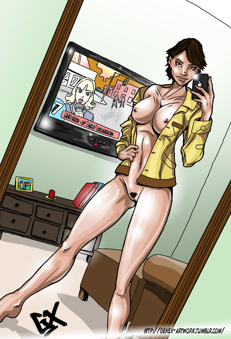 1girls background big_breasts bottomless breasts breasts brown_hair collarbone cupboard female female_only fit fit_female genex jacket jacket_only jacket_open latina legs maya_torres news news_reporter nipples open_clothes open_shirt partially_clothed pubic_hair selfie short_hair smartphone solo solo_female state_of_decay taking_selfie