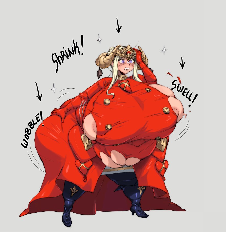 1girls, 2022, absurd res, ass, ass expansion, bbw, belly, belly expansion, breast expansion, breast growth, breast growth (enlargement), breasts, chubby, chubby female, disproportional, edelgard von hresvelg, female, female focus, fire emblem, fire emblem: three houses, gigantic ass, gigantic breasts, hand on ass, hand on butt, hips, huge ass, huge breasts, milk10pm, nintendo, post-timeskip, ripped clothing, shortstack, shortstackification, shrinking, shrunk, sideboob, solo, sound effects, tearing open top, thick thighs, thigh expansion, thighs, torn open top, uneven shrinking, wardrobe malfunction, white hair, wide hips