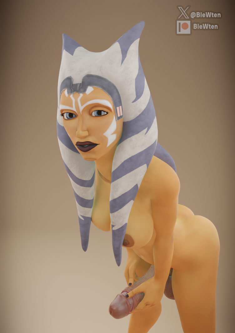 1futa 3d ahsoka_tano airress3d_(3d-modeller) blewten blue_eyes clone_wars futa_only futanari looking_at_viewer orange_body orange_penis penis solo solo_futa star_wars the_clone_wars:_season_seven thinecrawler togruta