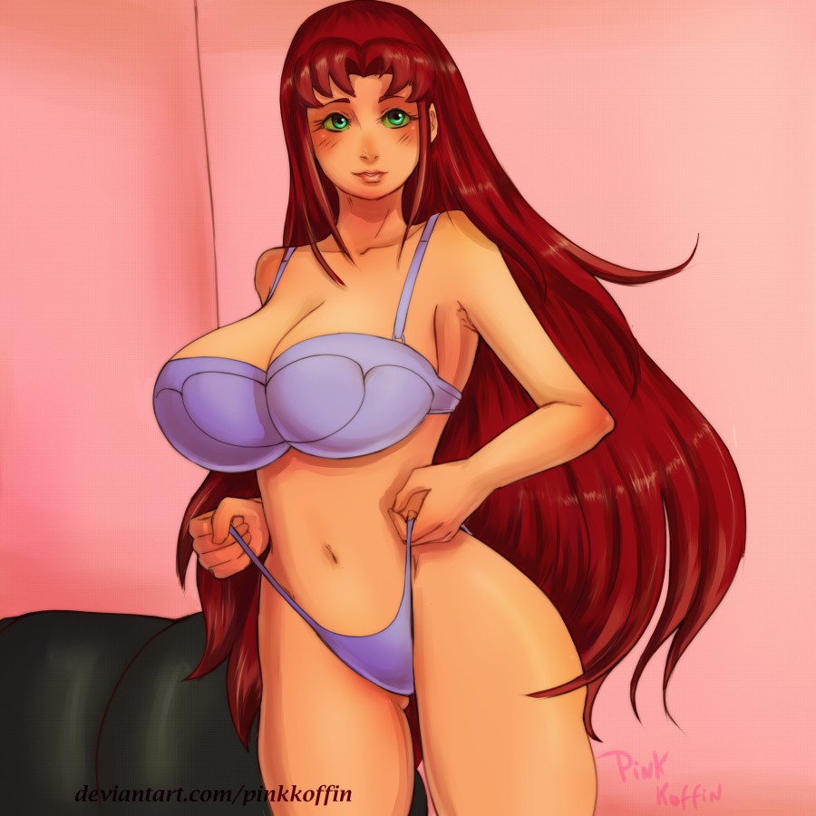 1girls 2019 alien alien_girl alien_humanoid bedroom big_breasts bra breasts busty cartoon_network dc dc_comics green_eyes huge_boobs huge_breasts lingerie long_hair long_hair_female navel orange_skin panties pinkkoffin red_hair smile solo solo_female solo_focus starfire superhero superheroine tagme teen_titans thong