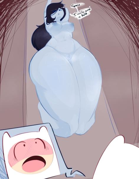 adventure_time cartoon_network finn_the_human marceline mojiuwu naked peeping tagme