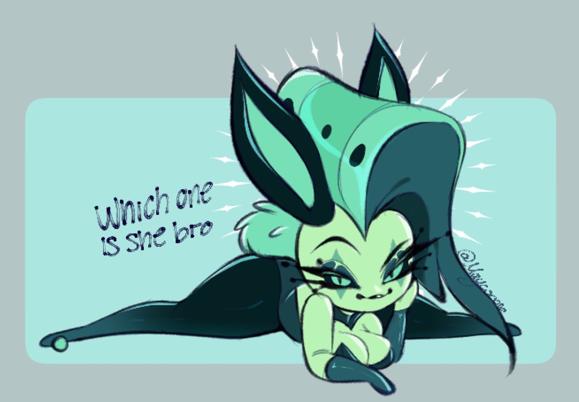 bunny ears, bunnysuit, glam (helluva boss), glam sisters (helluva boss), green hair, green skin, helluva boss, looking at viewer, maycoco, princessmaycoco, tagme