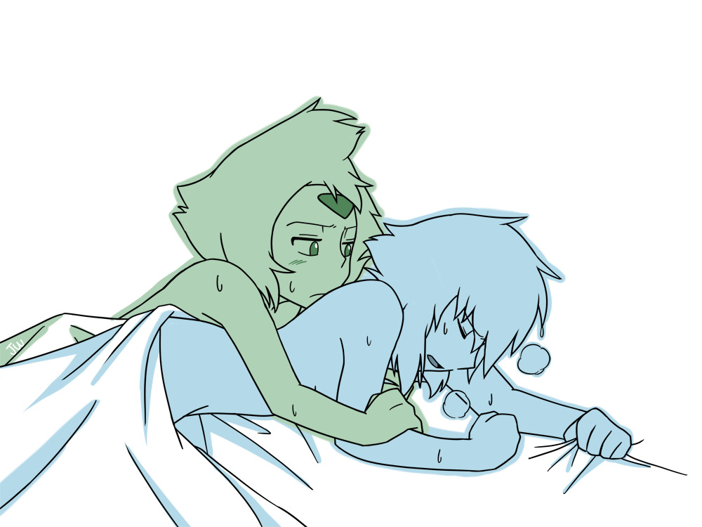 after_sex convenient_censoring jearwork lapidot lapis_lazuli_(steven_universe) peridot peridot_(steven_universe) steven_universe wholesome yuri