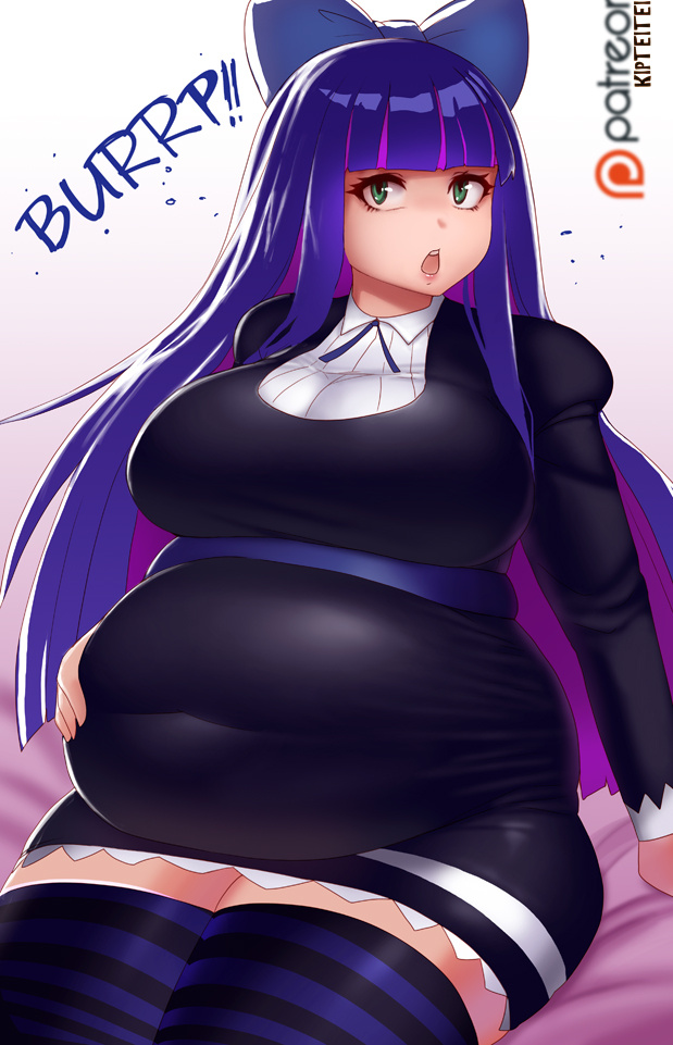 ass, bbw, belch, belching, belly overhang, big belly, big breasts, big female, breasts, burp, burp fetish, burping, chubby, chubby female, fat, fat ass, fat female, fat fetish, fatty, female, giantess, hand on belly, kipteitei, large female, mini giantess, obese, obese female, overweight, overweight female, panty & stocking with garterbelt, plump, pork chop, stocking anarchy, thick thighs, weight gain