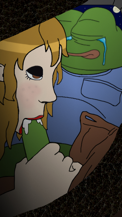 1boy 1girls apu_apustaja ashbie ashbiemoon blowjob fellatio interspecies oral pepe_the_frog