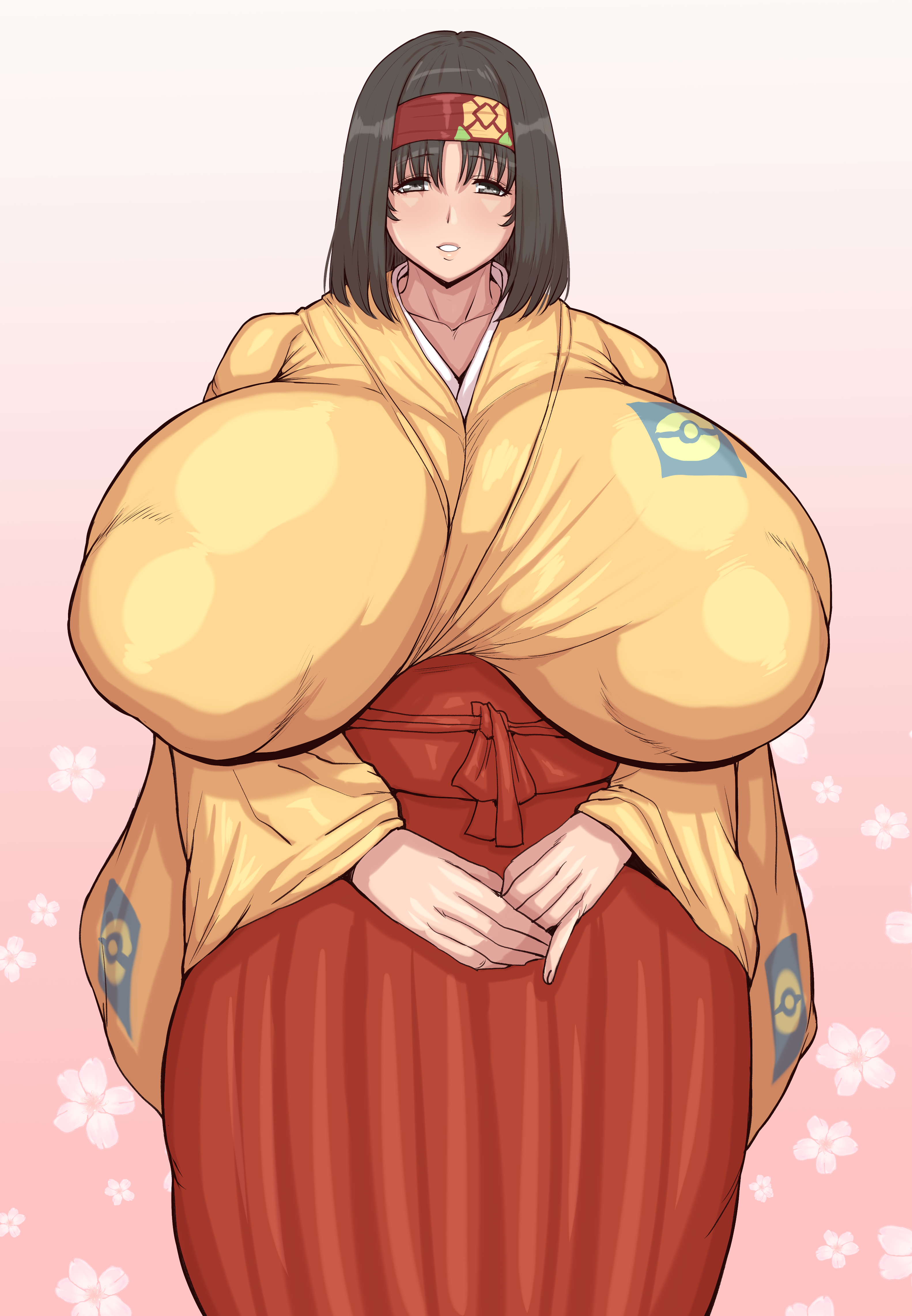 1girls, 2020s, 2023, 2d, 2d (artwork), absurd res, absurd resolution, absurdres, areolae, big areola, big breast, breasts, erika (pokemon), female, female focus, female only, fully clothed, gigantic breasts, hairband, hakama, hyper, japanese clothes, japanese clothing, kimono, large areolae, large filesize, looking at viewer, looking back, nipples visible through clothing, over 1080p, over 480p, pokemon, ponkotsuu, solo, solo female, solo focus, standing, very high resolution, voluptuous, voluptuous female