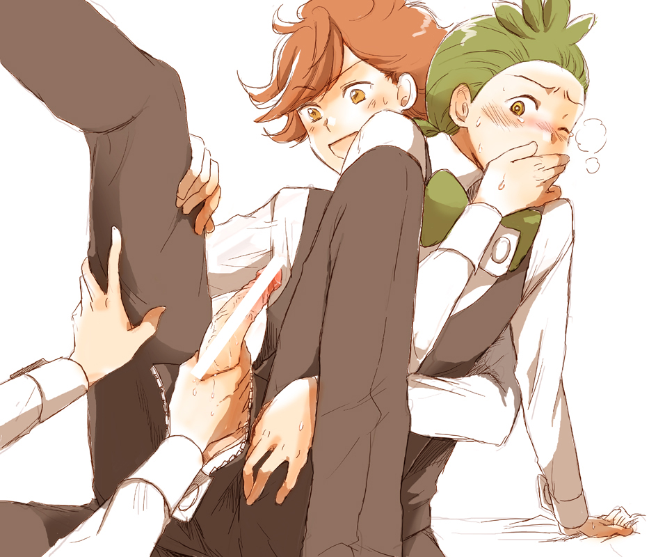 3boys artist_request bar_censor censored chili_(pokemon) cilan_(pokemon) color colored cress_(pokemon) handjob incest male_only pokemon pokemon_bw tagme yaoi