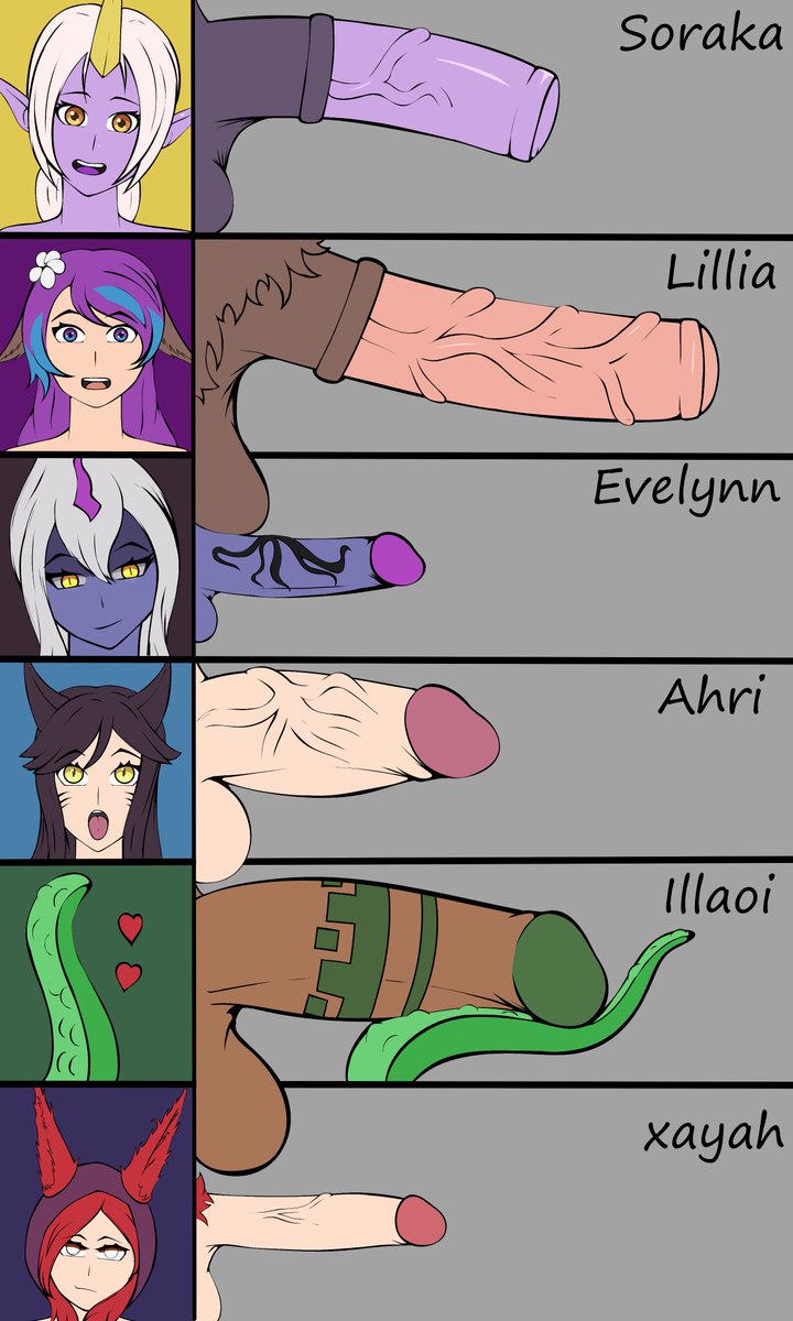 6futas ahri balls big_penis black_hair blue_eyes cat_ears deer_ears evelynn flower_in_hair futa_only futanari horn horsecock illaoi league_of_legends lillia_(league_of_legends) orange_eyes penis_chart penis_size_chart penis_size_difference purple-skinned_futanari purple_eyes purple_hair red_hair riot_games smecklesn soraka tentacle tongue white_hair xayah