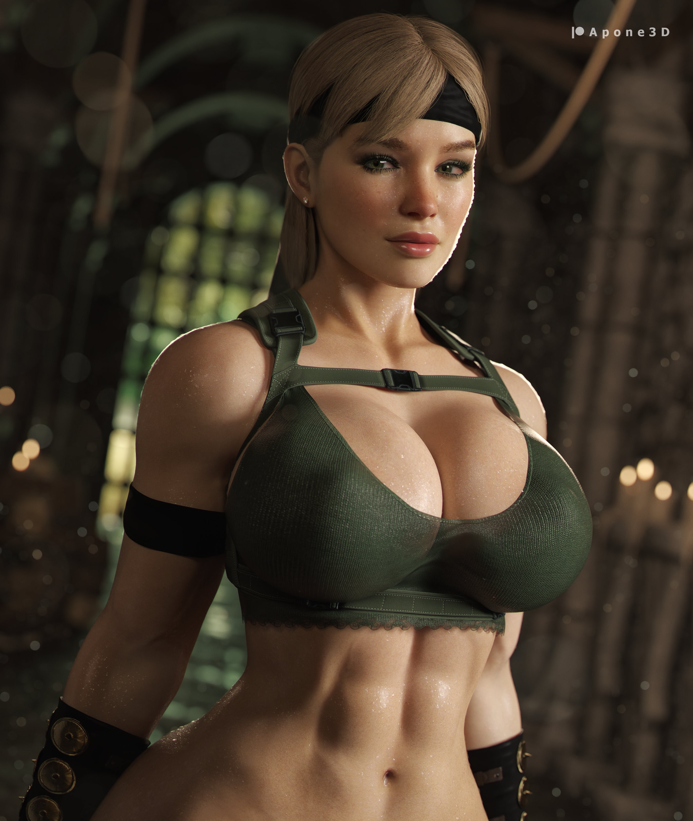 1girls, 3d, 3d model, abs, apone3d, ass, big ass, big breasts, blonde hair, breasts, cleavage, female, female only, fit, fit female, fully clothed, light skin, light-skinned female, mature female, midriff, milf, mortal kombat, mortal kombat 1 (2023), solo, sonya blade, sonya blade (mk 1), thick thighs, tights, wide hips