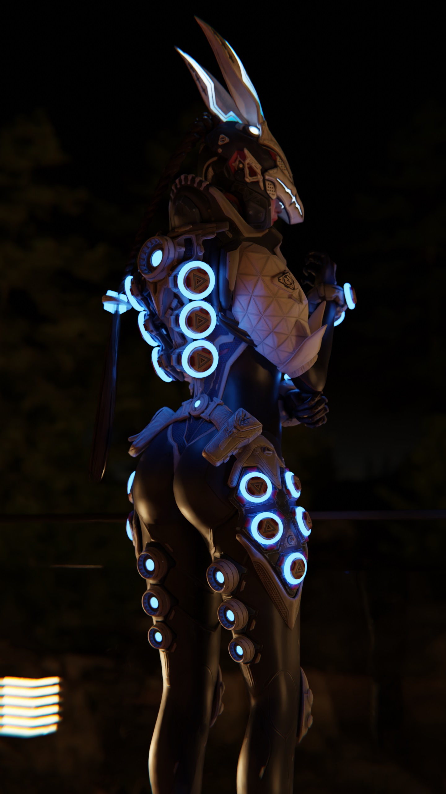 1girls, 3d, armor, ass, athletic, athletic female, bunny (the first descendant), bunny ears, facelesstrigger, female, female only, light skin, light-skinned female, pose, the first descendant, thick thighs, tight clothing, wide hips