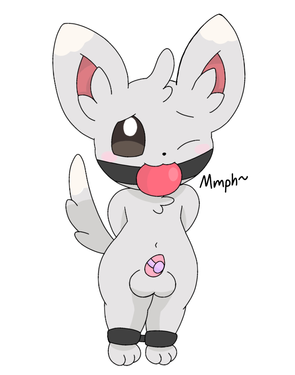 ball_gag chastity_device chinchilla fur furry male minccino pokémon_(species) pokemon pokemon_(species) semi-anthro tagme tail zxc14