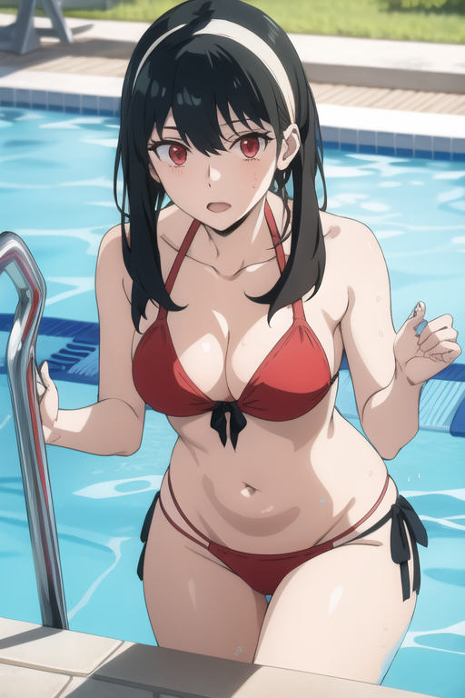 1girls, ai generated, artist request, bikini, female, female only, solo, spy x family, tagme, yor briar, yor forger