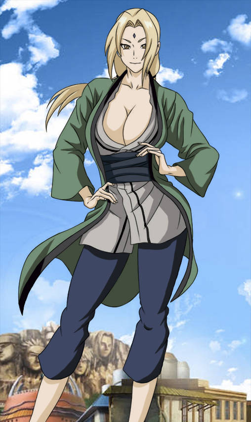1girls, artist request, asian clothing, big breasts, blonde hair, breasts, brown eyes, busty, cleavage, female, female focus, female only, forehead jewel, forehead mark, gilf, hair ribbon, hand on hip, hokage, japanese clothes, kunoichi, large breasts, mature, mature female, milf, naruto, naruto (classic), naruto (series), naruto shippuden, pigtails, pose, posing, ribbon, ribbons, shounen jump, smile, smiling, solo, solo female, solo focus, standing, tied hair, tsunade, yukata