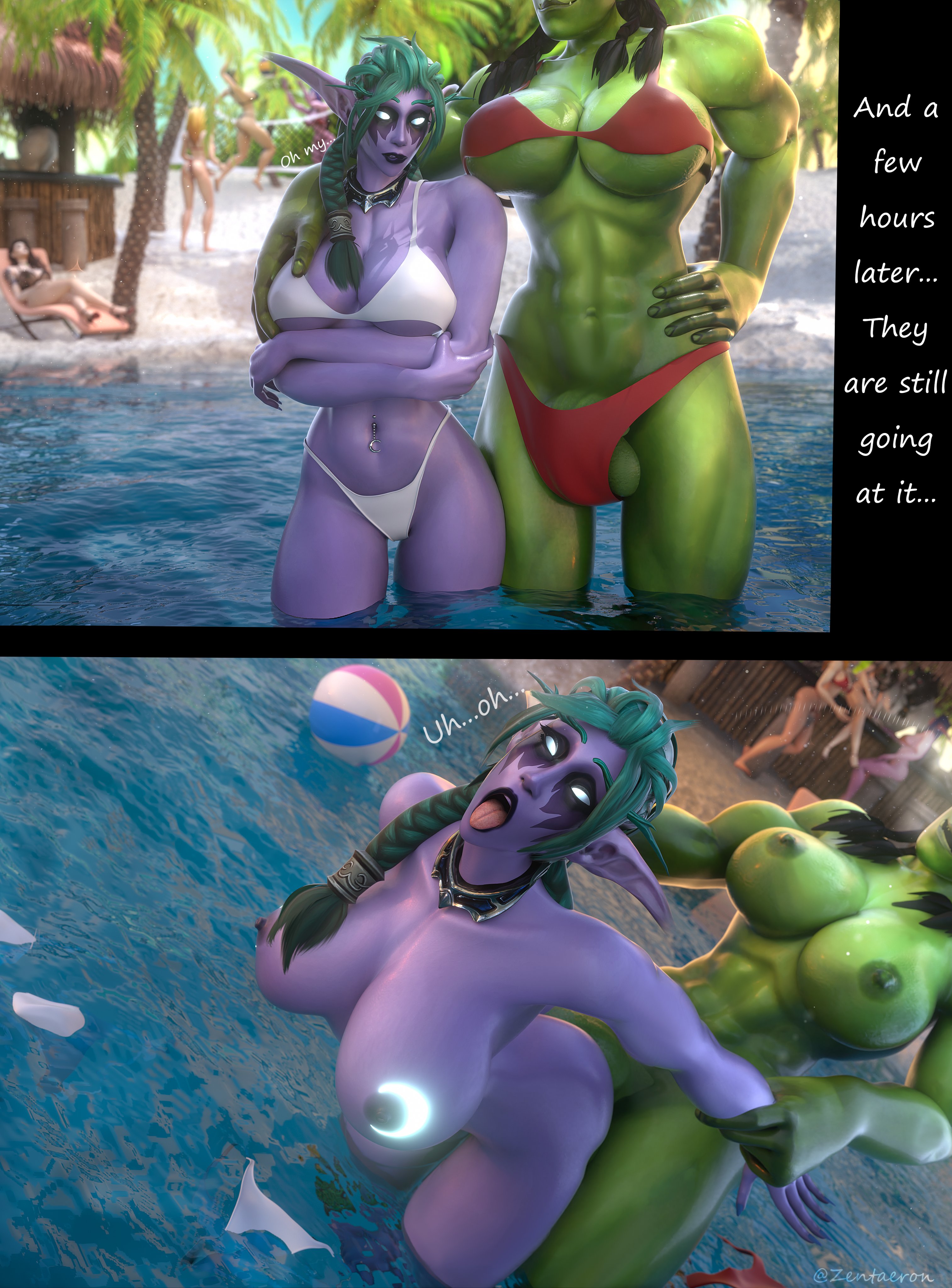 1futa, 1girls, 3d, ahe gao, big breasts, blizzard entertainment, boobs, breasts, female, futa on female, futanari, green hair, grokasha ironfang, horde domination, instant loss 2koma, intersex, interspecies, night elf, night elf female, orc, orc (warcraft), orc futa, orced, original character, purple skin, pussy, roleplay character, sex, tyrande whisperwind, vaginal penetration, vaginal sex, warcraft, world of warcraft, wow, zentaeron
