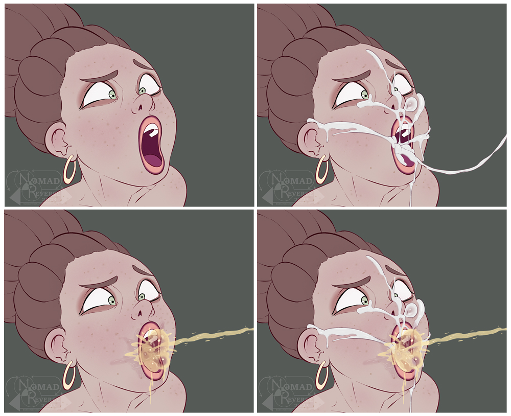 braid, braided hair, compilation, cum, cum in mouth, cum on face, facial, female, freckles, lipstick, nomad reverse, open mouth, original, peeing, urine, watersports