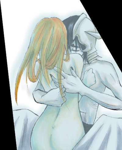 1boy 1girls arrancar bleach espada female inoue_orihime male tagme ulquiorra_cifer