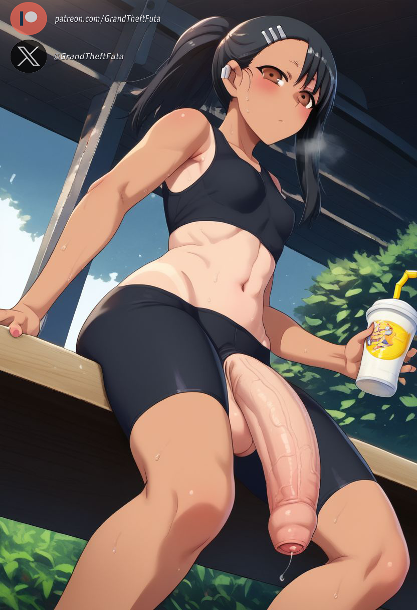 1futa ai_generated balls big_penis bike_shorts blush cock dickgirl flaccid flaccid_penis flat_chested_futanari foreskin futa_only futa_sans_pussy futanari gym_uniform hayase_nagatoro huge_cock intersex looking_at_viewer partially_retracted_foreskin penis please_don't_bully_me,_nagatoro roxygtf small_breasts solo spats tan tan-skinned_futanari tanned testicles track_and_field track_uniform uncircumcised uncut yoga_pants