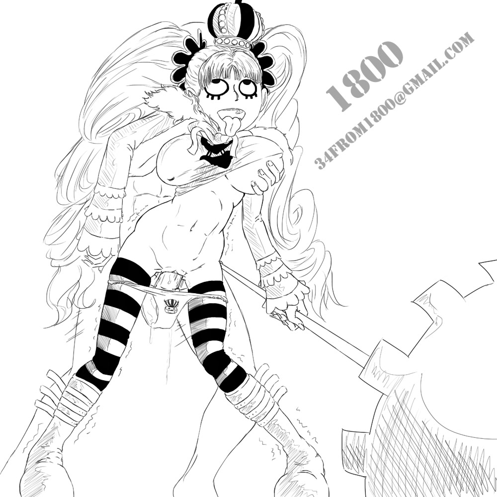 1800 faceless_male female fucked_silly male monochrome one_piece perona sex straight_hair striped_legwear twintails vaginal_penetration