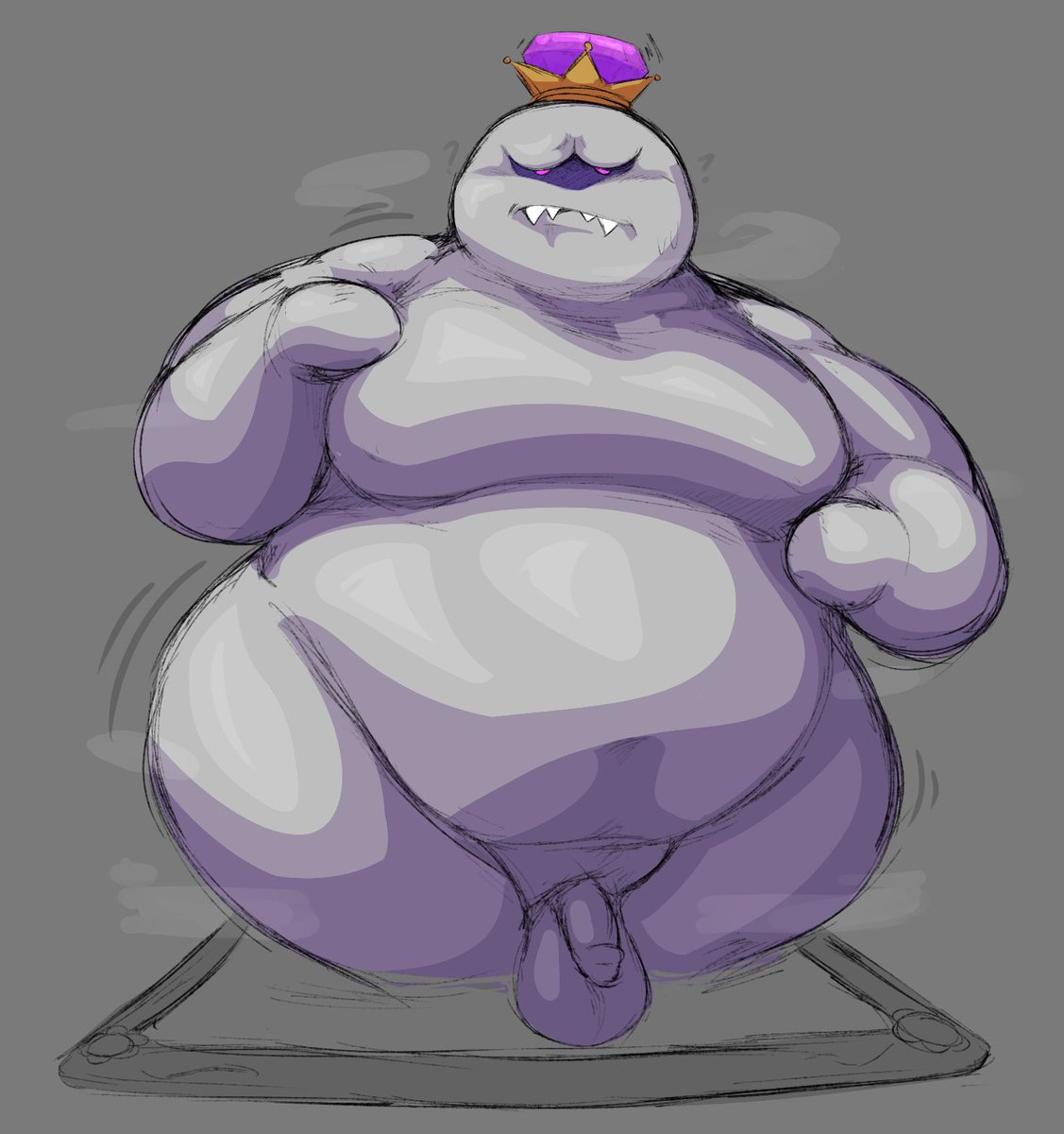 1boy alternate_species balls belly big_belly deep_navel fupa gay genitals ghost hi_res huge_hips huge_thighs humanoid humanoid_genitalia humanoid_penis humanoidized king_boo locitony love_handles luigi's_mansion male mario_(series) moobs navel nintendo not_furry obese obese_humanoid obese_male overweight overweight_humanoid overweight_male penis small_penis solo spirit thick_thighs