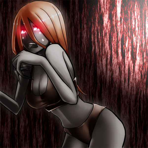 1girls claws cleavage crying grey_skin left_4_dead midriff panties red_eyes the_witch valve witch_(left_4_dead)