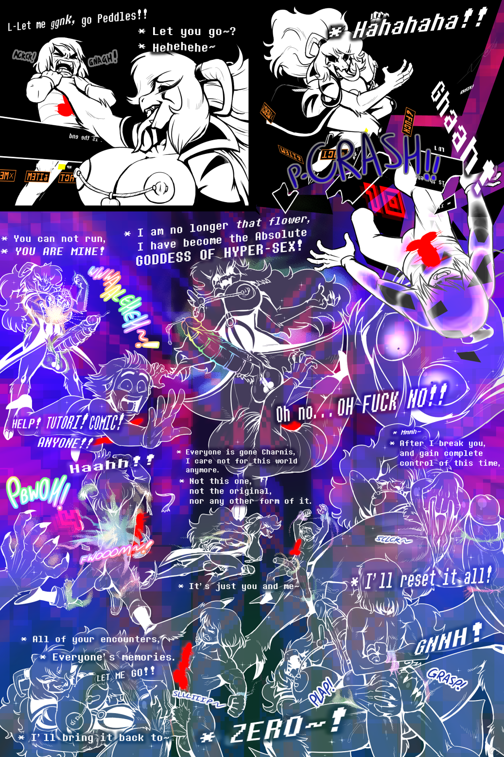 alternate_universe angel_derear anthro asphyxiation asriel_dreemurr asriel_dreemurr_(god_form) ass big_breasts big_penis bodily_fluids bondage boss_monster bound bovid breasts bulge butt_grab caprine choking clothed clothing comic damaged_clothing duo female_asriel fire forced frisk_(undertale) frisky_(under(her)tail) from_front_position futanari genital_fluids genital_growth genitals goat growth hair hand_on_butt herm hi_res horn huge_breasts huge_cock human intersex intersex/male long_hair long_tongue lying male mammal missionary_position monster nails nipple_piercing nipples on_back partially_clothed penetration penis penis_growth phallic piercing precum presenting rainbow rule_63 sex sharp_nails spread_legs spreading text thewill throwing tongue translucent translucent_body under(her)tail undertale undertale_(series)