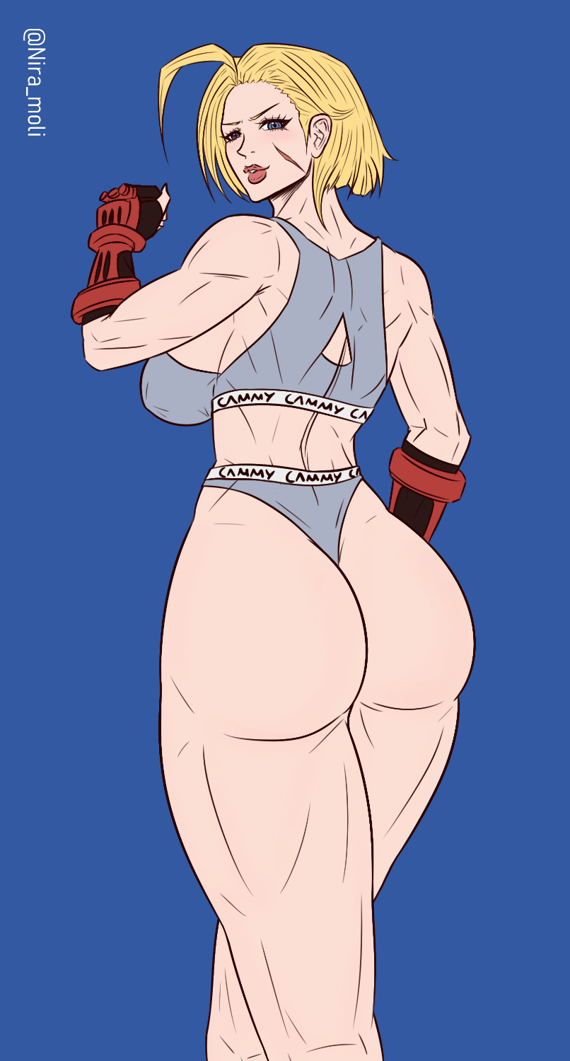 angry big_ass big_butt blonde_female blonde_hair calvin_klein cammy_white dominant_female fitness huge_butt legs looking_at_viewer looking_back muscular_arms muscular_legs muscular_thighs niramoli street_fighter street_fighter_6 thick_ass thick_legs thick_thighs underwear