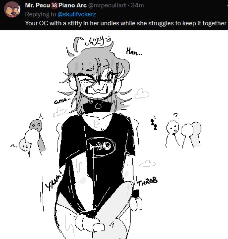 1futa, balls, big balls, big penis, blush, blushing, breasts, clothed, clothing, dickgirl, embarrassed, english text, erection, erection under clothes, fully clothed, futa focus, futanari, greyscale, hiding erection, human, intersex, penis, public, public nudity, skullfvckerz, small breasts, solo focus, standing, tagme, tenting, text, unwanted erection