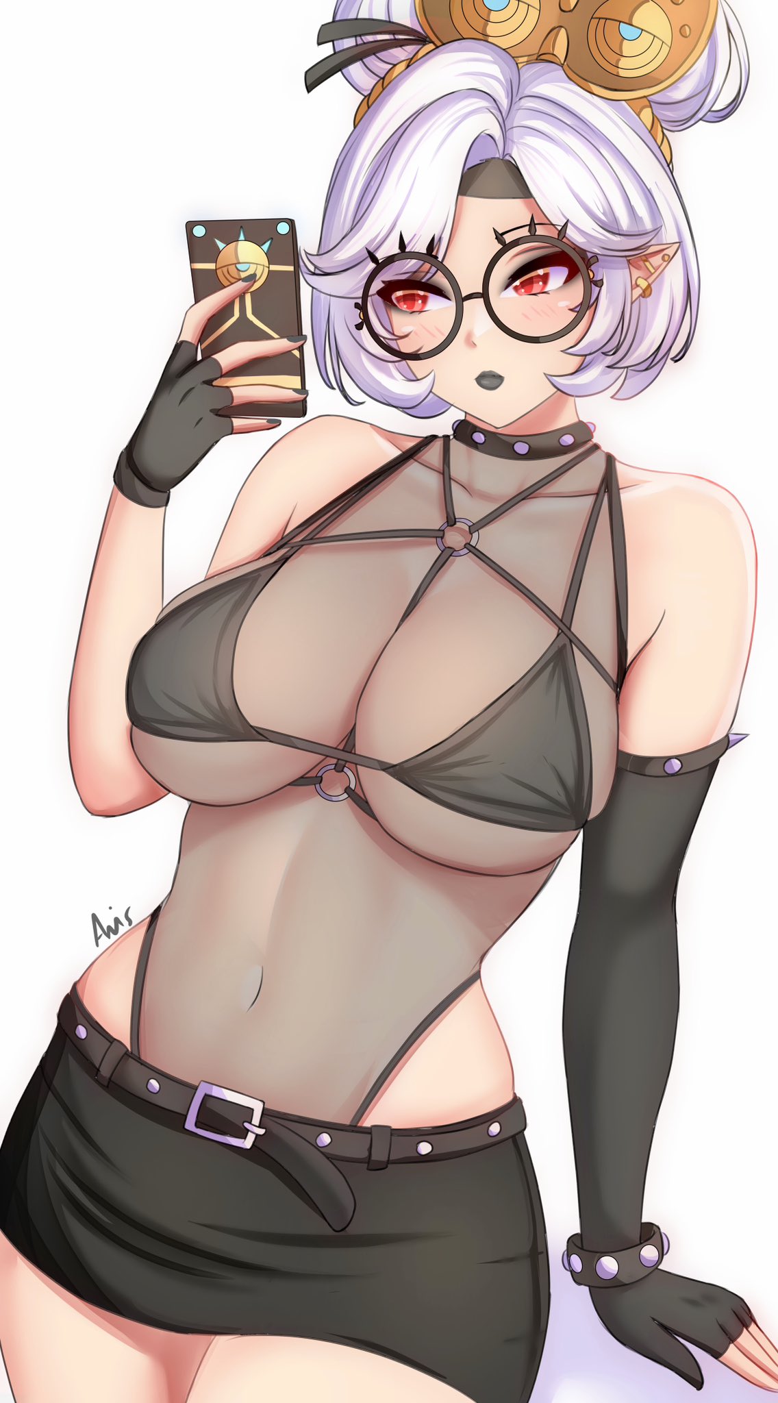 alternate costume, anisdrawn, breasts, female, female only, goth, goth girl, nintendo, purah, purah (tears of the kingdom), solo, tagme, tears of the kingdom, the legend of zelda