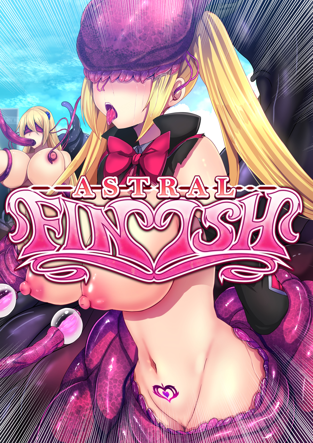 2girls blazblue blindfold blonde_hair bondage breast_expansion breast_grab breasts censored corruption daiaru defeated ear_penetration english_text female femsub groping huge_breasts irrumatio large_breasts liquid long_hair mind_control molestation monster multiple_girls multiple_penetration naughty_face nipple_penetration nipple_tweak noel_vermillion nose_penetration open_mouth oral outdoors pubic_tattoo pussy rachel_alucard rape restrained solo_focus tattoo tentacle tentacle_rape tentacle_sex text tongue tongue_out triple_penetration twintails